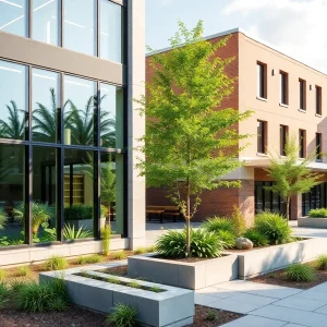 Exterior view of the UAB Medicine Rehabilitation Pavilion in Birmingham