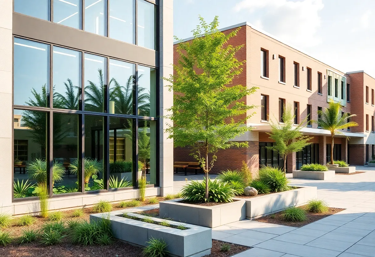 Exterior view of the UAB Medicine Rehabilitation Pavilion in Birmingham