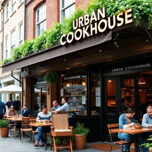 Outdoor dining area of Urban Cookhouse in Hoover