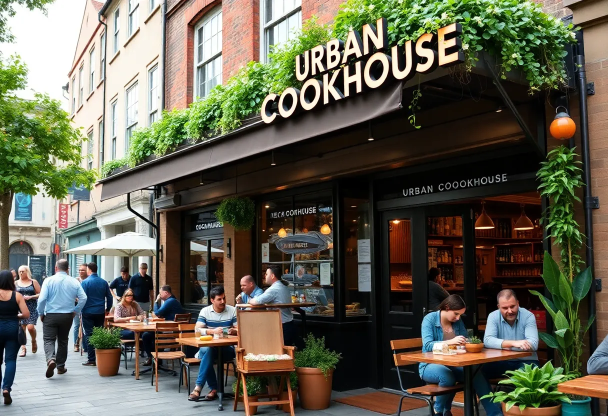 Outdoor dining area of Urban Cookhouse in Hoover