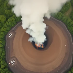 Smoke rising from Big Sky Environmental Landfill in Adamsville