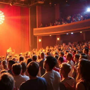 Audience enjoying a performance of Akeelah and the Bee at Carver Theatre