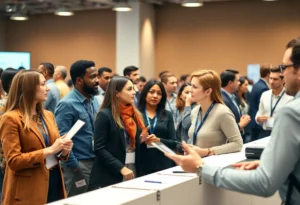 Entrepreneurs networking at the Alabama Minority Vendor Conference