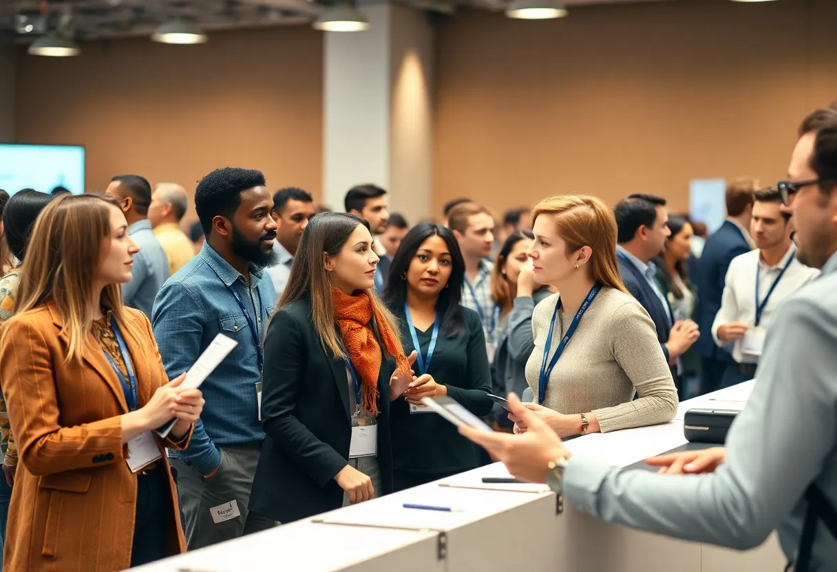 Entrepreneurs networking at the Alabama Minority Vendor Conference