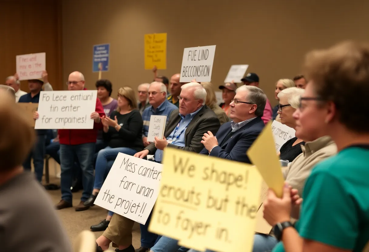 Residents attending a community meeting to discuss the proposed data center in Bessemer.