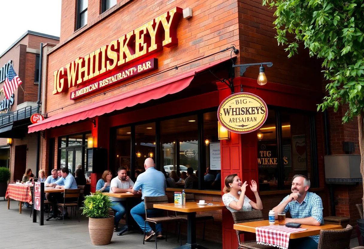 Exterior view of Big Whiskey's American Restaurant and Bar in Alabaster