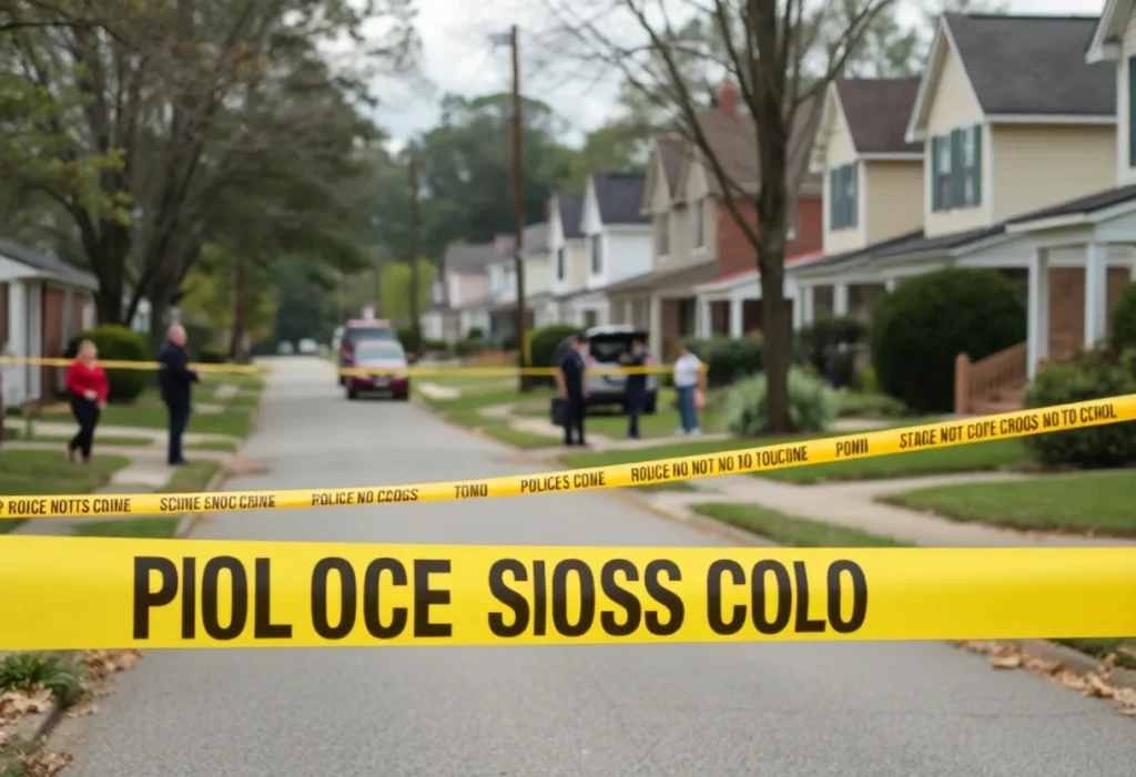Police investigation scene in Birmingham's Arlington-West End neighborhood