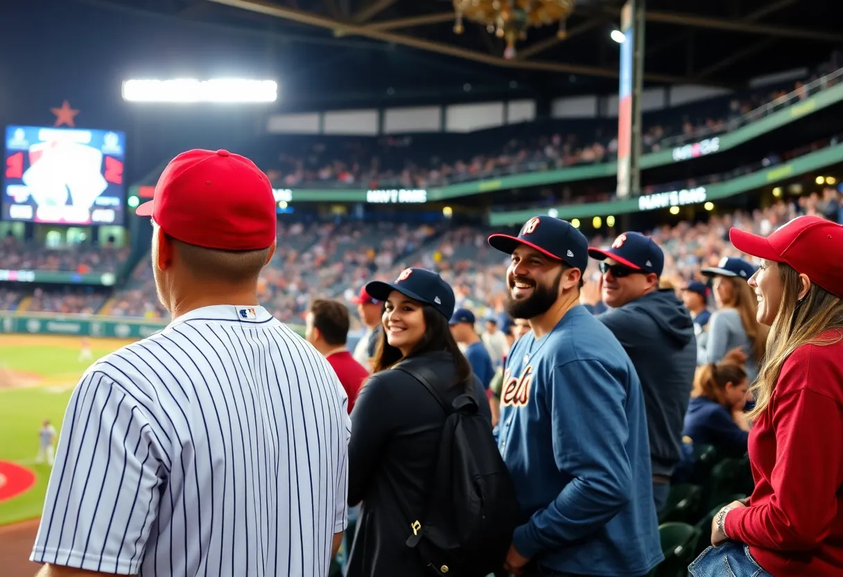 Cheering fans at Birmingham Barons baseball game