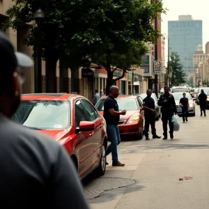 Urban scene depicting crime concerns in Birmingham, Alabama