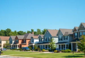 A view of diverse homes in a Birmingham neighborhood