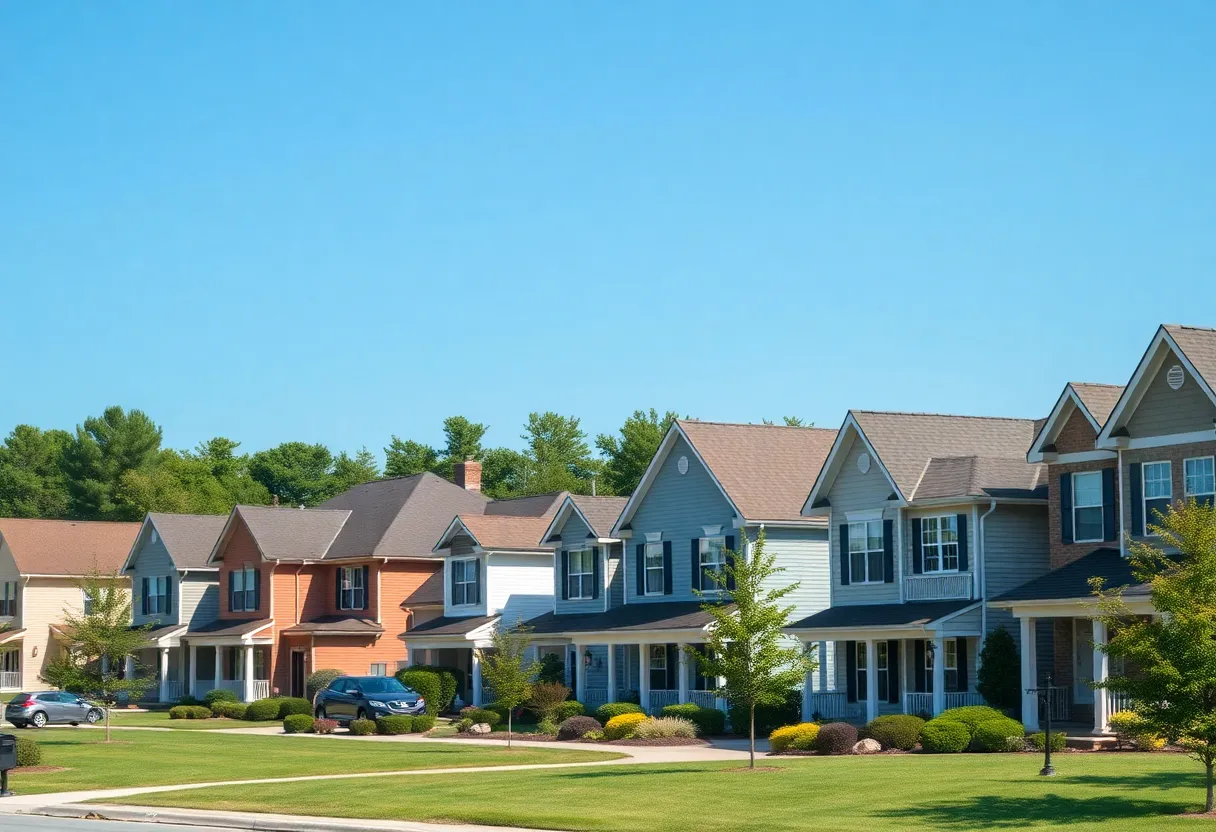 A view of diverse homes in a Birmingham neighborhood