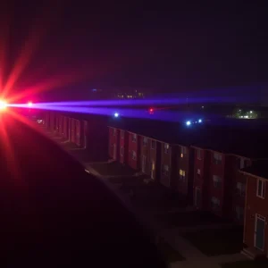 Police lights at a Birmingham neighborhood