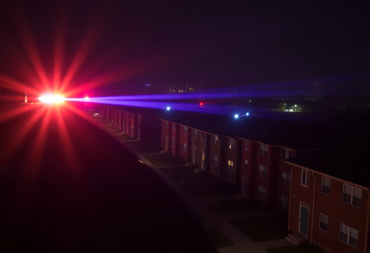 Police lights at a Birmingham neighborhood