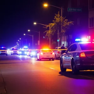 Police investigate a shooting scene in Birmingham, Alabama.