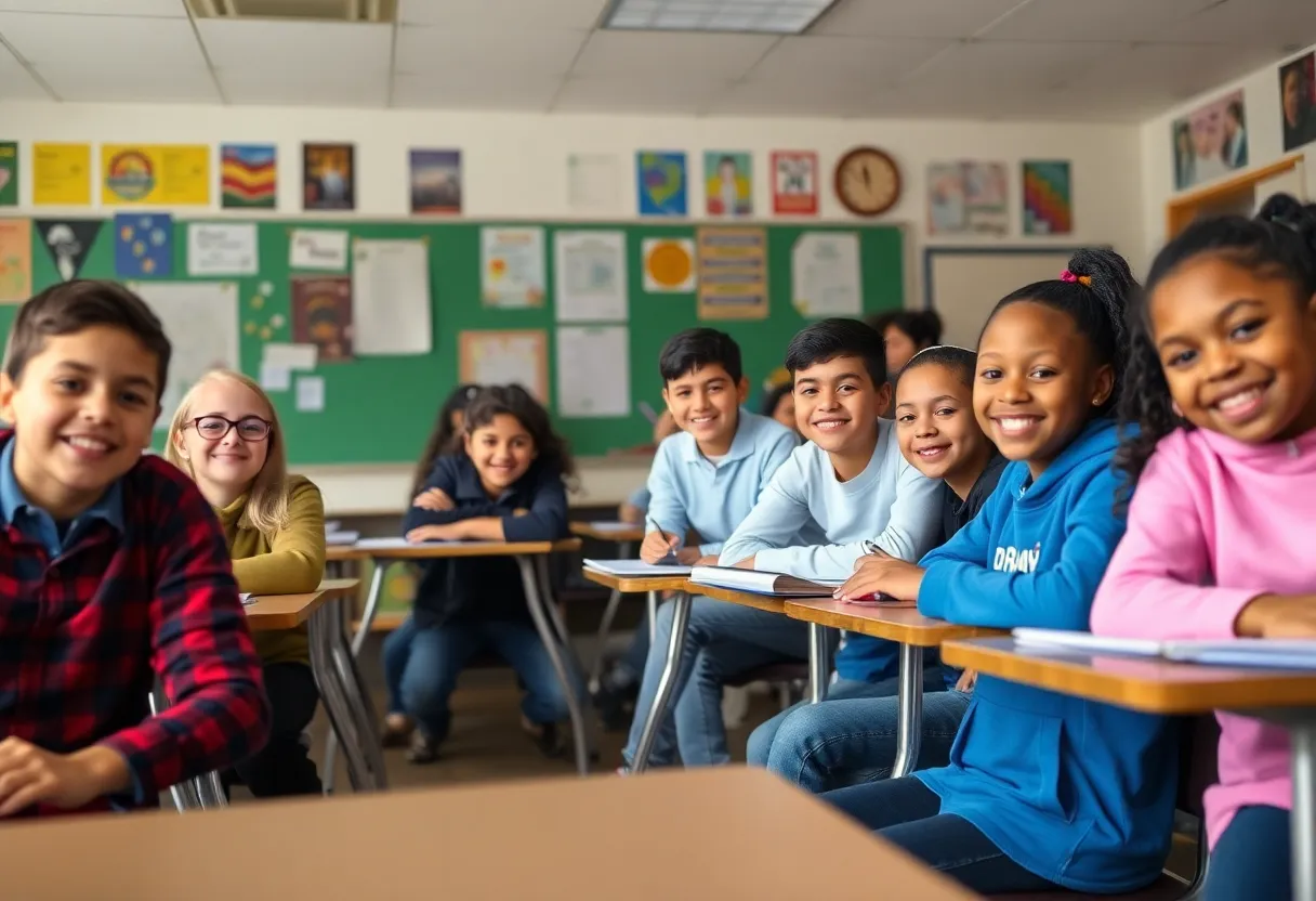 Students engaged in a dynamic classroom environment in Birmingham.