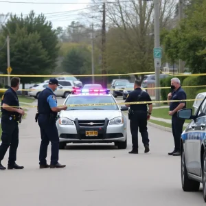 Police investigating a shooting scene in Collegeville, Birmingham.