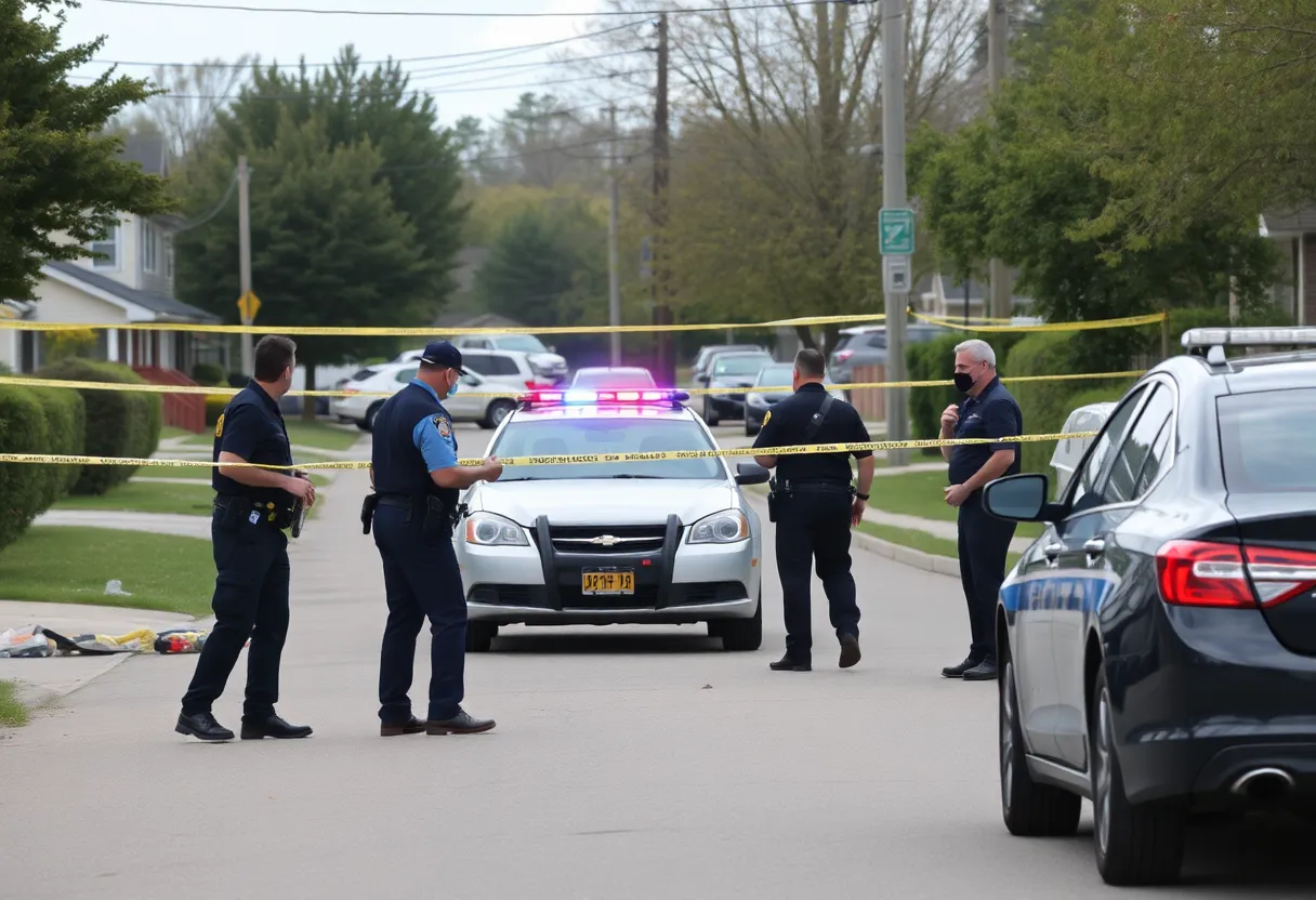 Police investigating a shooting scene in Collegeville, Birmingham.