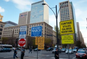 Birmingham urban landscape with police presence and community discussions.
