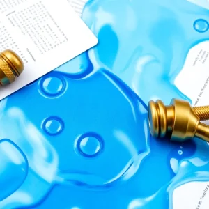 Artistic representation of water utilities and legal documents related to Birmingham Water Works lawsuit.