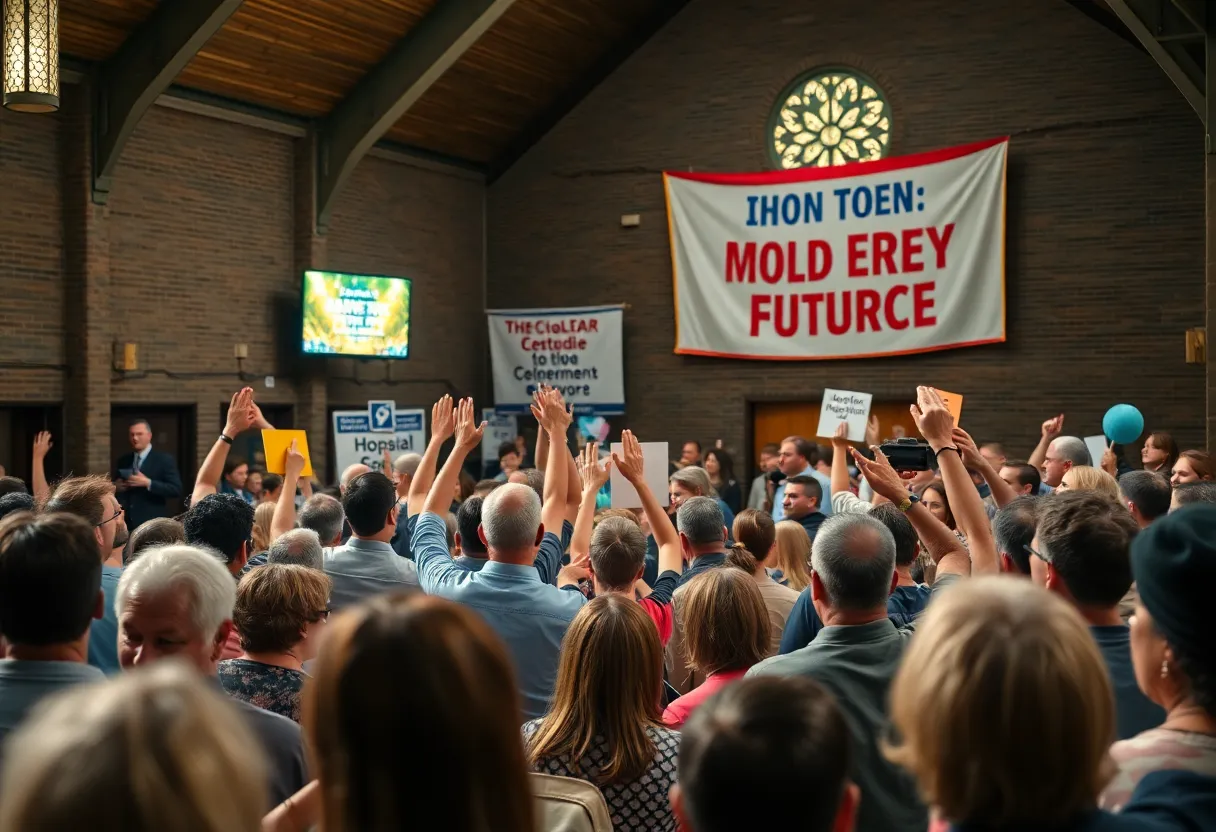 Community members celebrating the election of the new mayor in Tarrant.