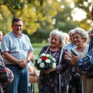Family and friends gathering to celebrate John Montgomery Hogewood's life.