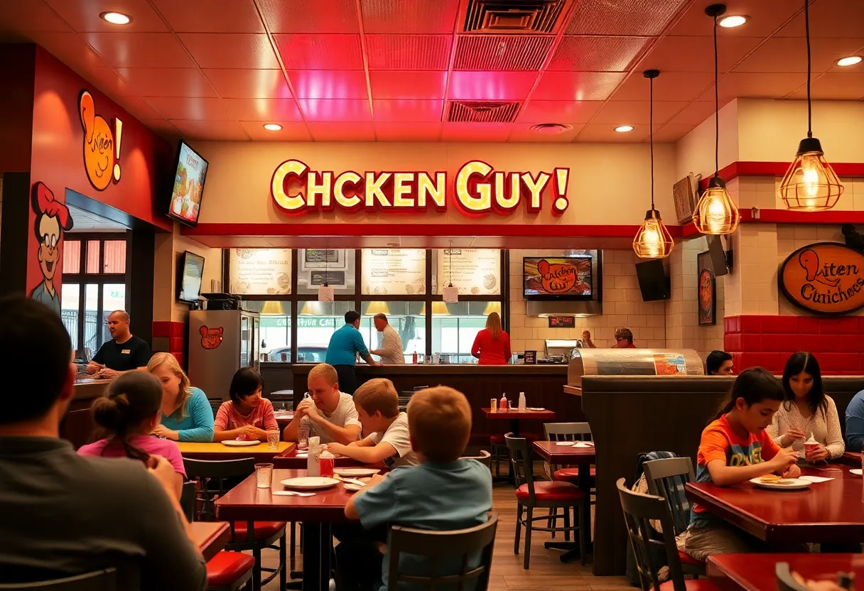 Families enjoying a meal at Chicken Guy! in Gardendale, Alabama.
