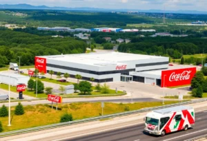New Coca-Cola facility in Birmingham, showcasing modern architecture.