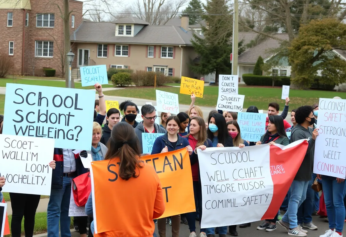 Community members rallying for student safety in Tuscumbia
