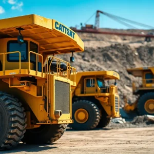 Construction equipment on a construction site.