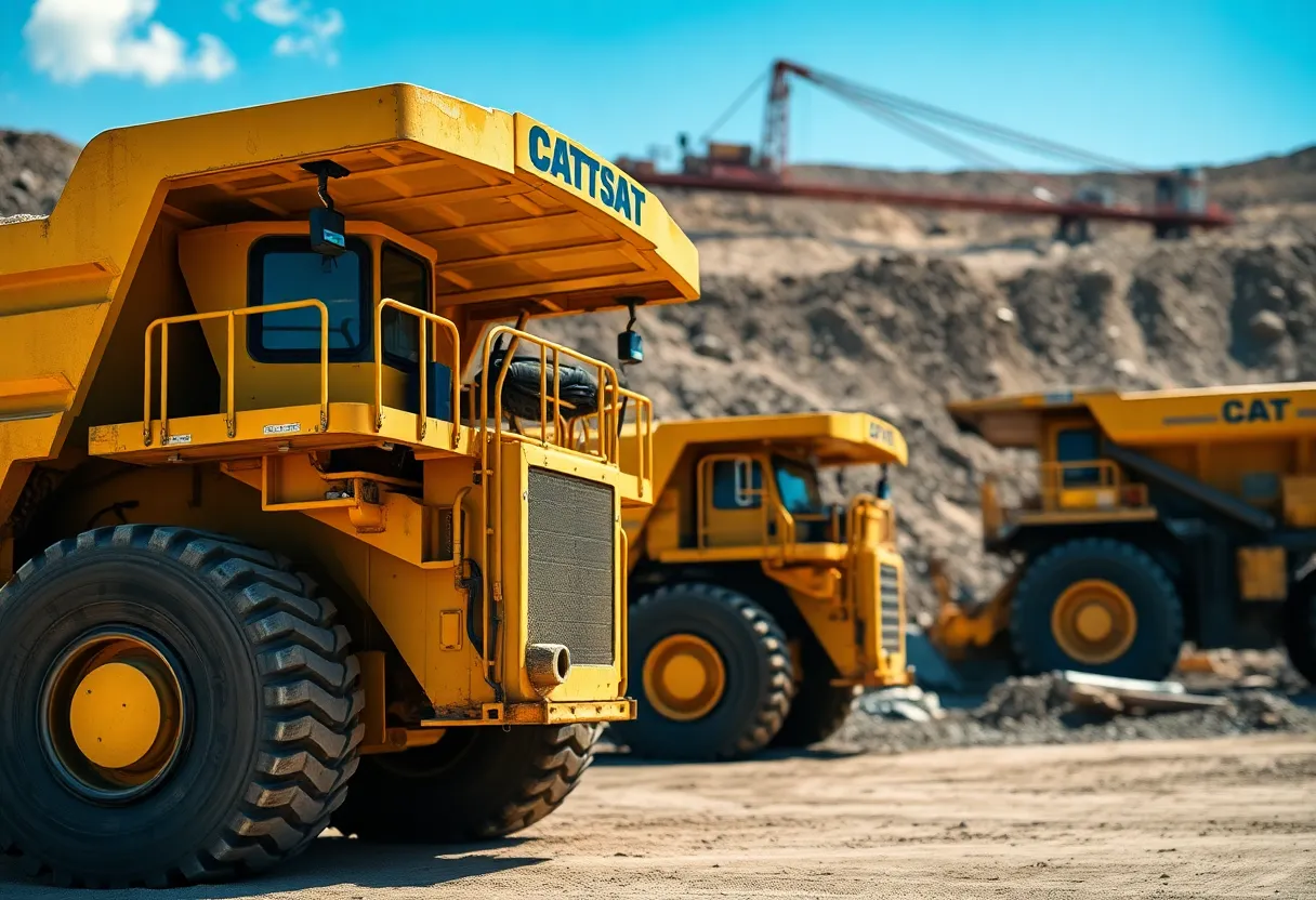 Construction equipment on a construction site.