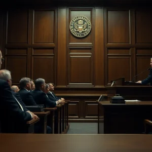 Courtroom during the sentencing of Daniel Watson for capital murder