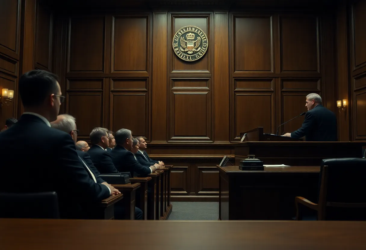 Courtroom during the sentencing of Daniel Watson for capital murder
