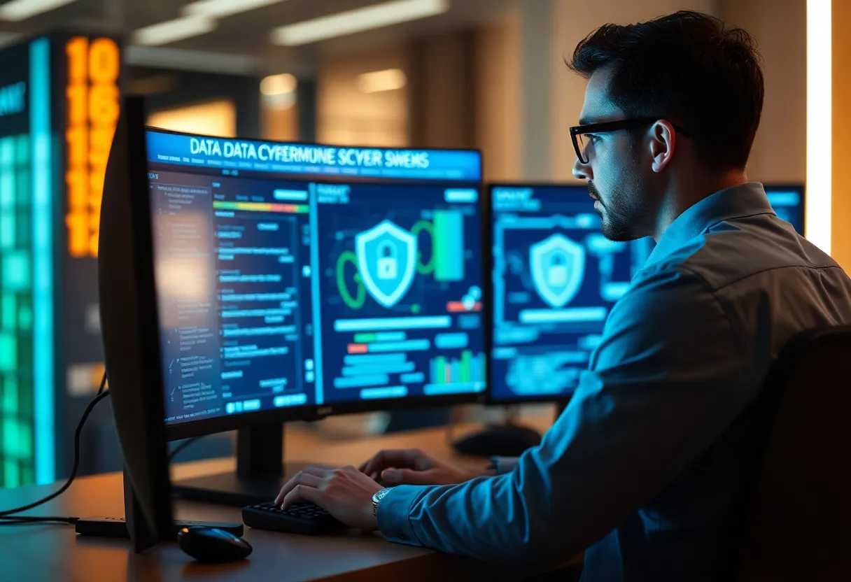 A cybersecurity expert analyzing data security breaches.