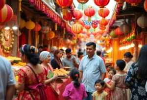 Festival scene at Fiesta Birmingham showcasing cultural diversity