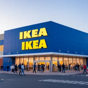 Exterior view of IKEA store in Huntsville, Alabama