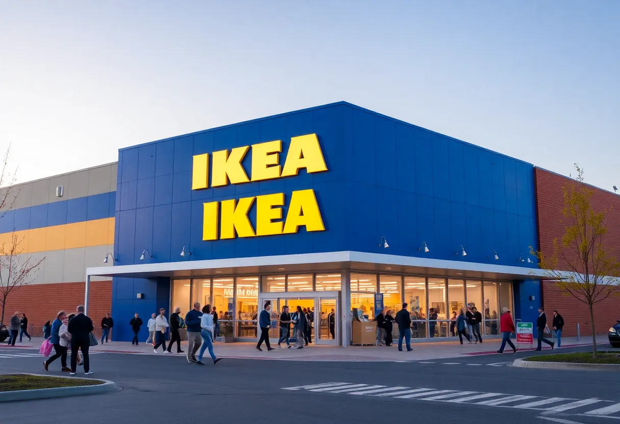 Exterior view of IKEA store in Huntsville, Alabama