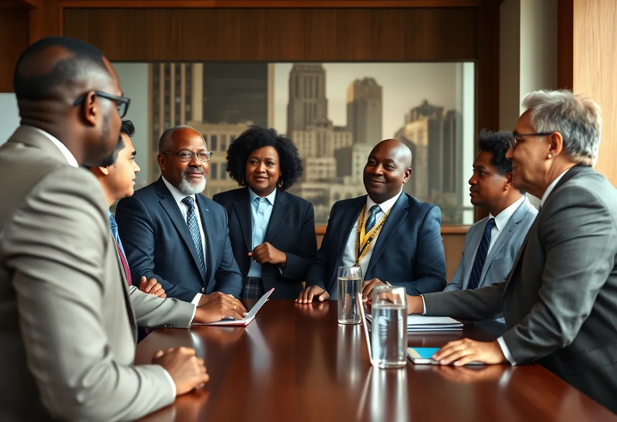 Diverse mayors holding a meeting in Jefferson County, Alabama