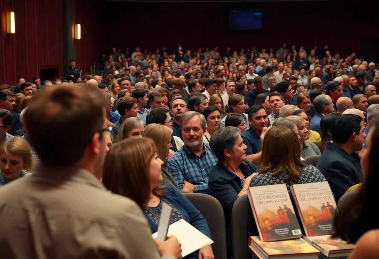 Audience at a Kamala Harris book tour event in Birmingham