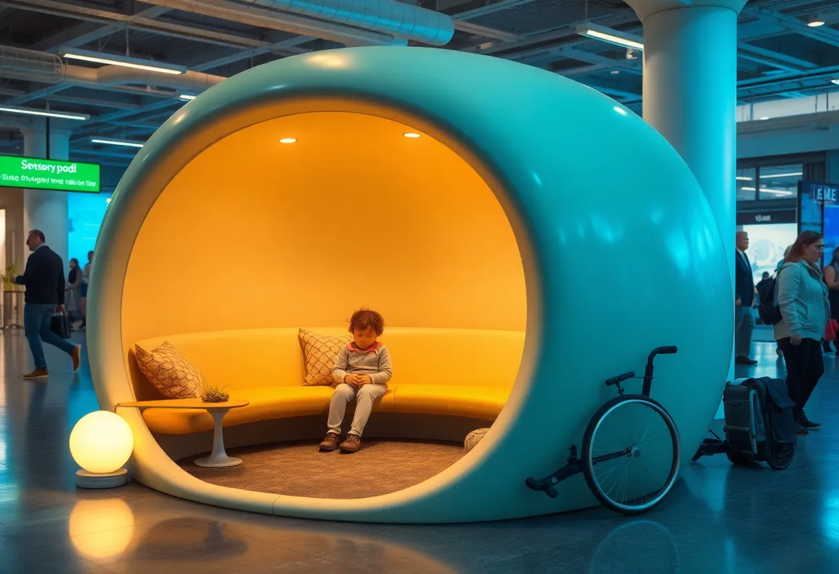 KultureCity sensory pod providing a quiet space for sensory-sensitive individuals.