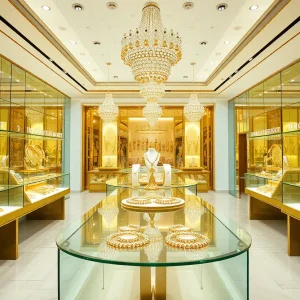 Interior view of Malabar Gold & Diamonds showroom in Birmingham