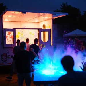 Guests enjoying the Mobile Splatter Room activities