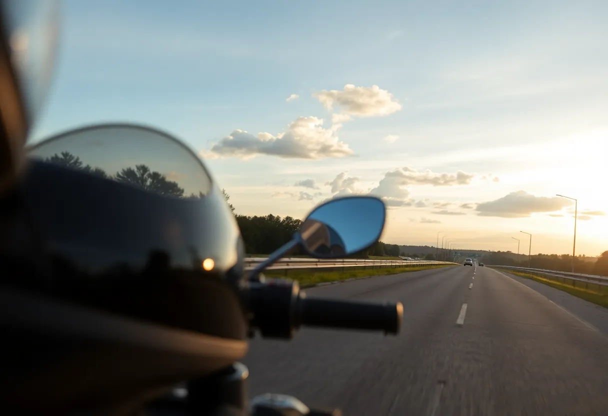 Highway in Alabama emphasizing motorcycle safety.