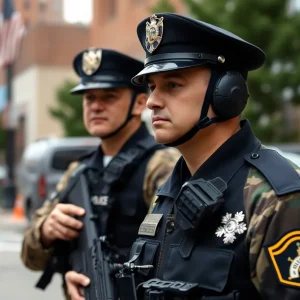 National Guard troops and police officers addressing crime in Birmingham