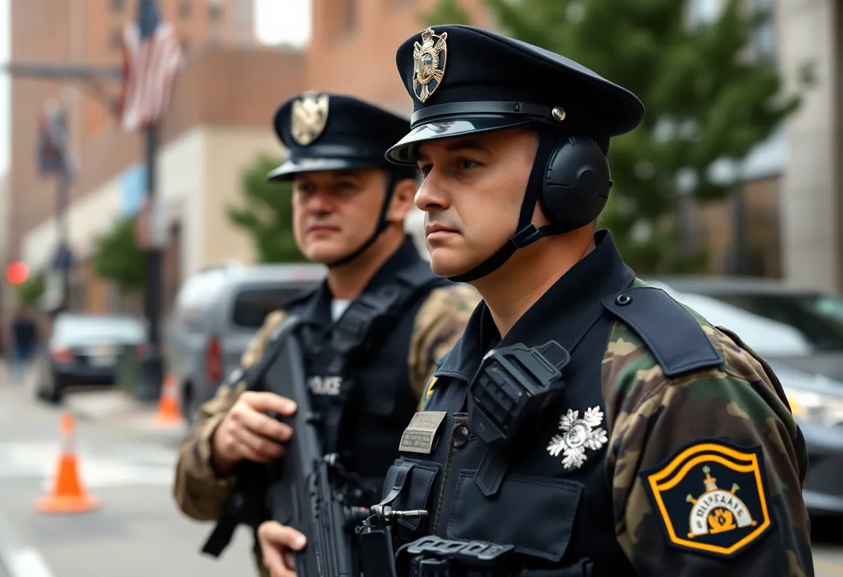 National Guard troops and police officers addressing crime in Birmingham