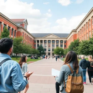 View of Northwestern University campus highlighting academic buildings.