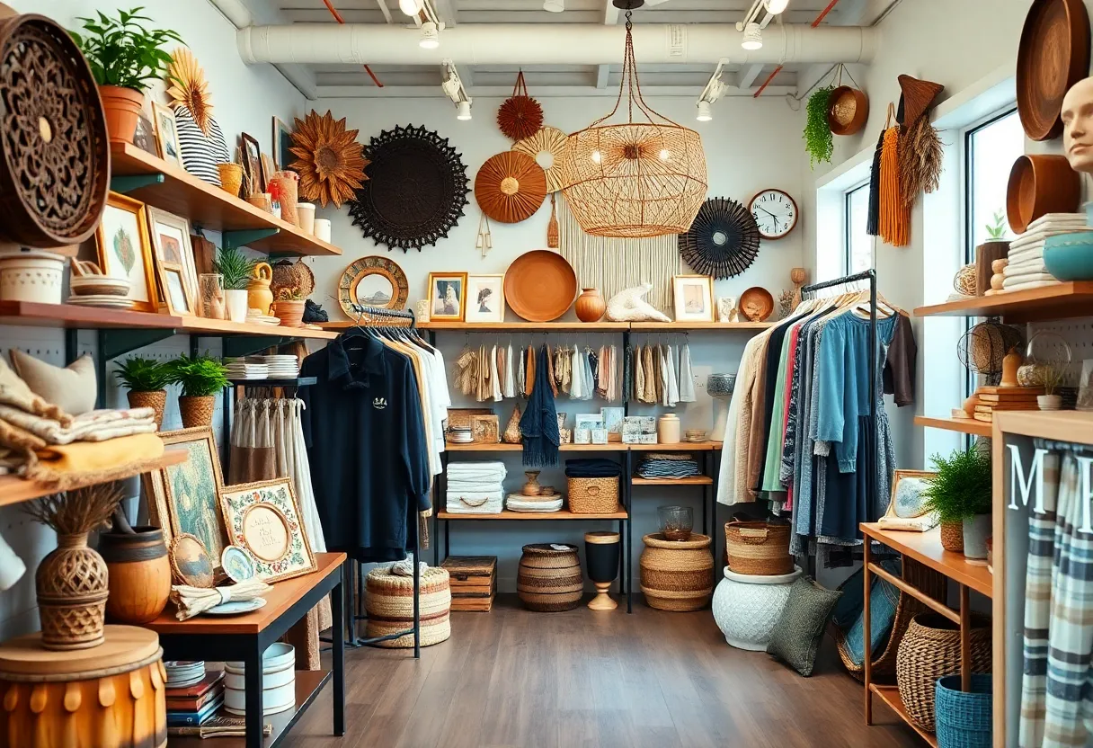 Interior view of Painted Tree Boutiques showcasing diverse products