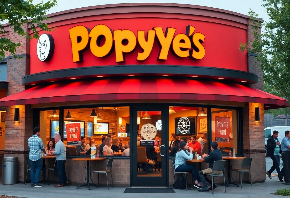 Exterior view of the new Popeye's restaurant at Cahaba Park in Birmingham.