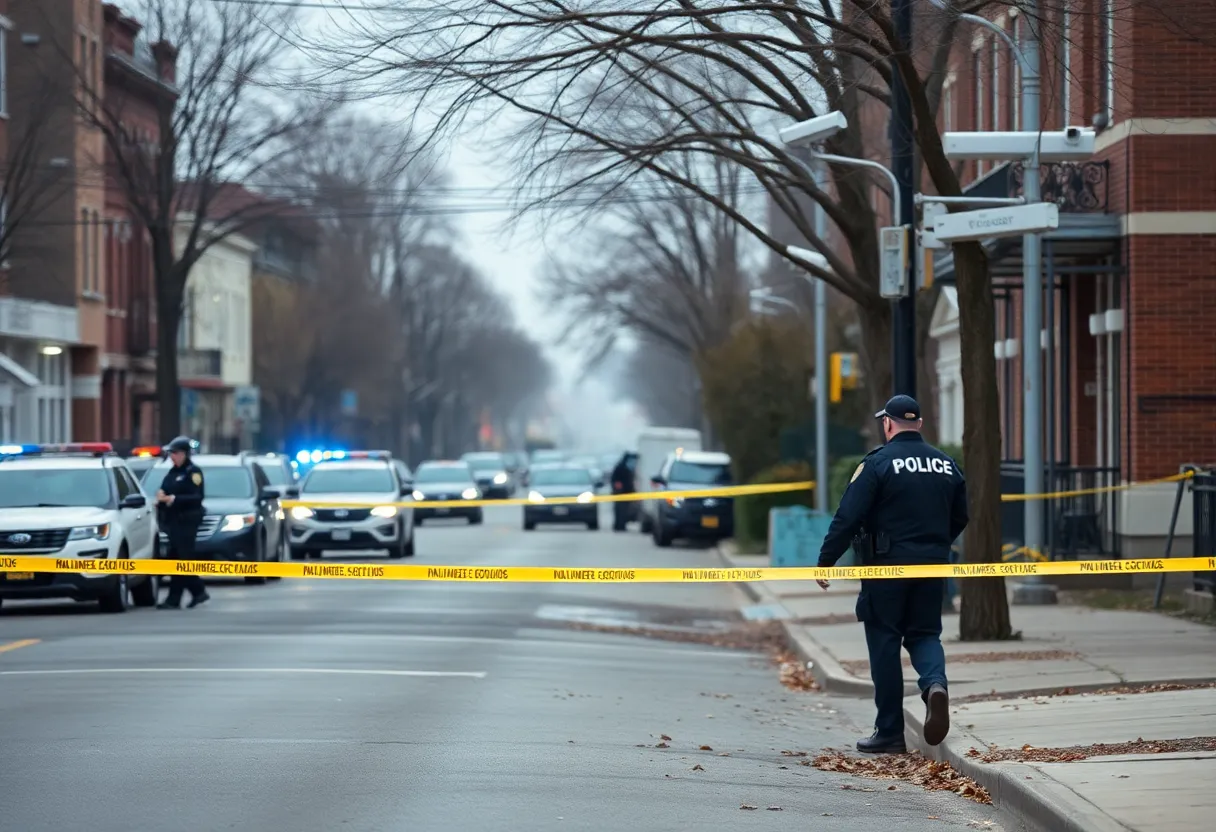 Police officers at the scene of a shooting in Birmingham