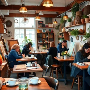 Visitors enjoying crafting activities at The Craft Room in Birmingham