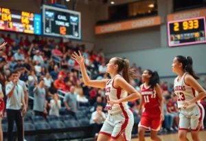 Alabama women's basketball team playing in an exhibition match.